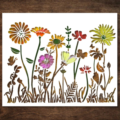 Wildflower Bouquet Wall Stencil