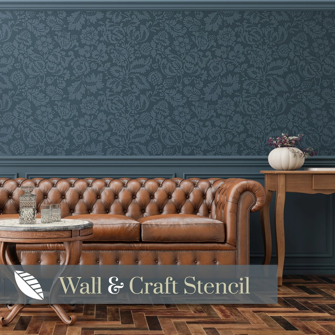 Ancient Roman Magic Peony Wall Stencil