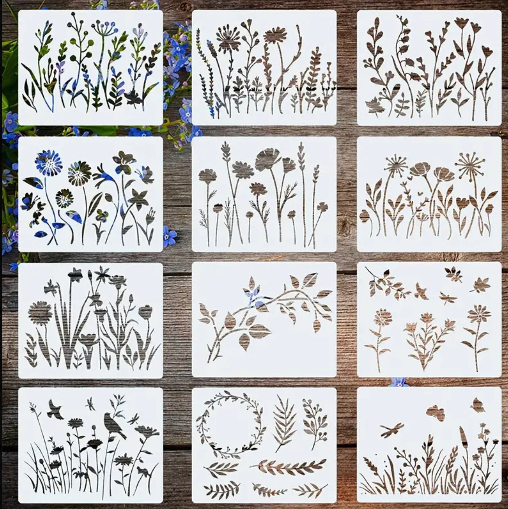 Flowers and Grass Collection - 12 Pcs