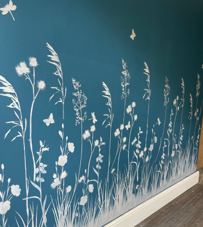 Meadow Mural Stencil For Walls-（ 9 pcs）