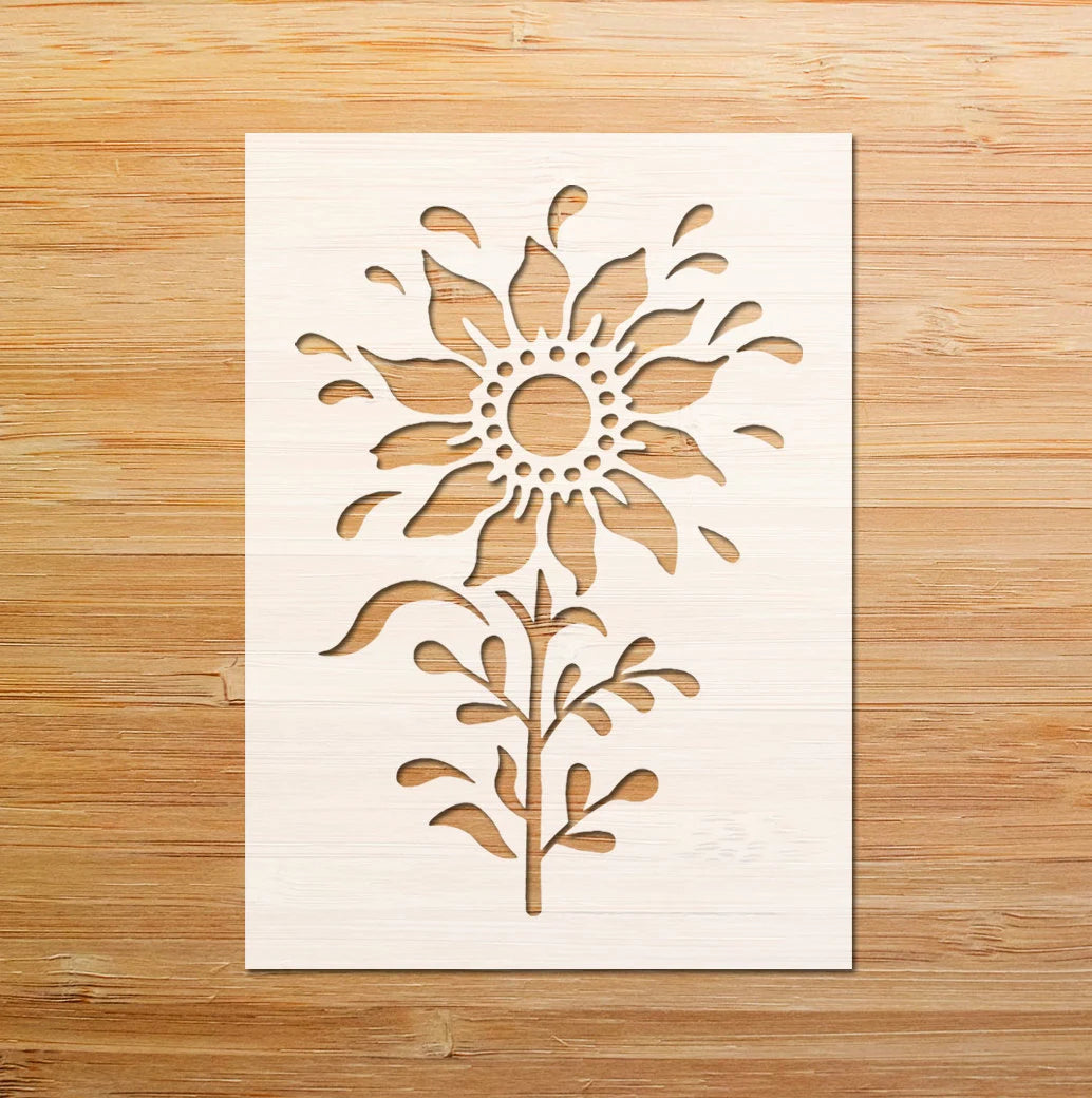 Blooming Sunflower Stencil