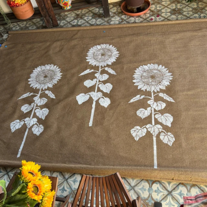 Sunflower Garden Stenciled Walls