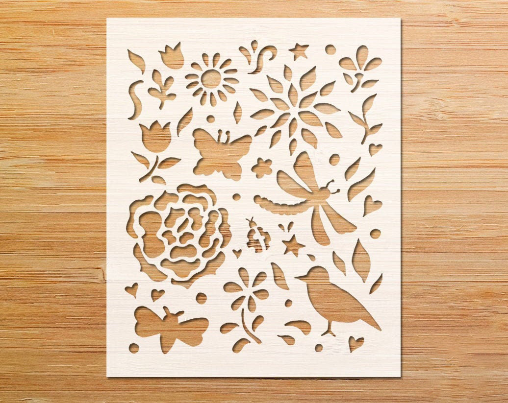 Insect and Plant Stencil