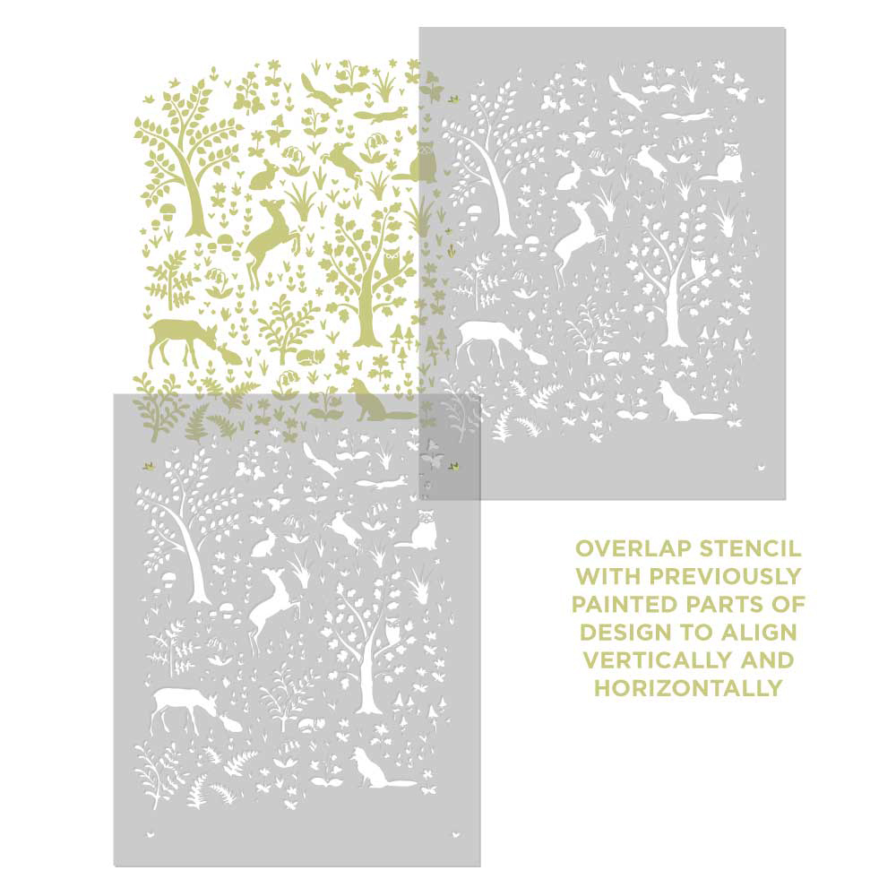 Secret Forest of Small Animals Wall Stencil