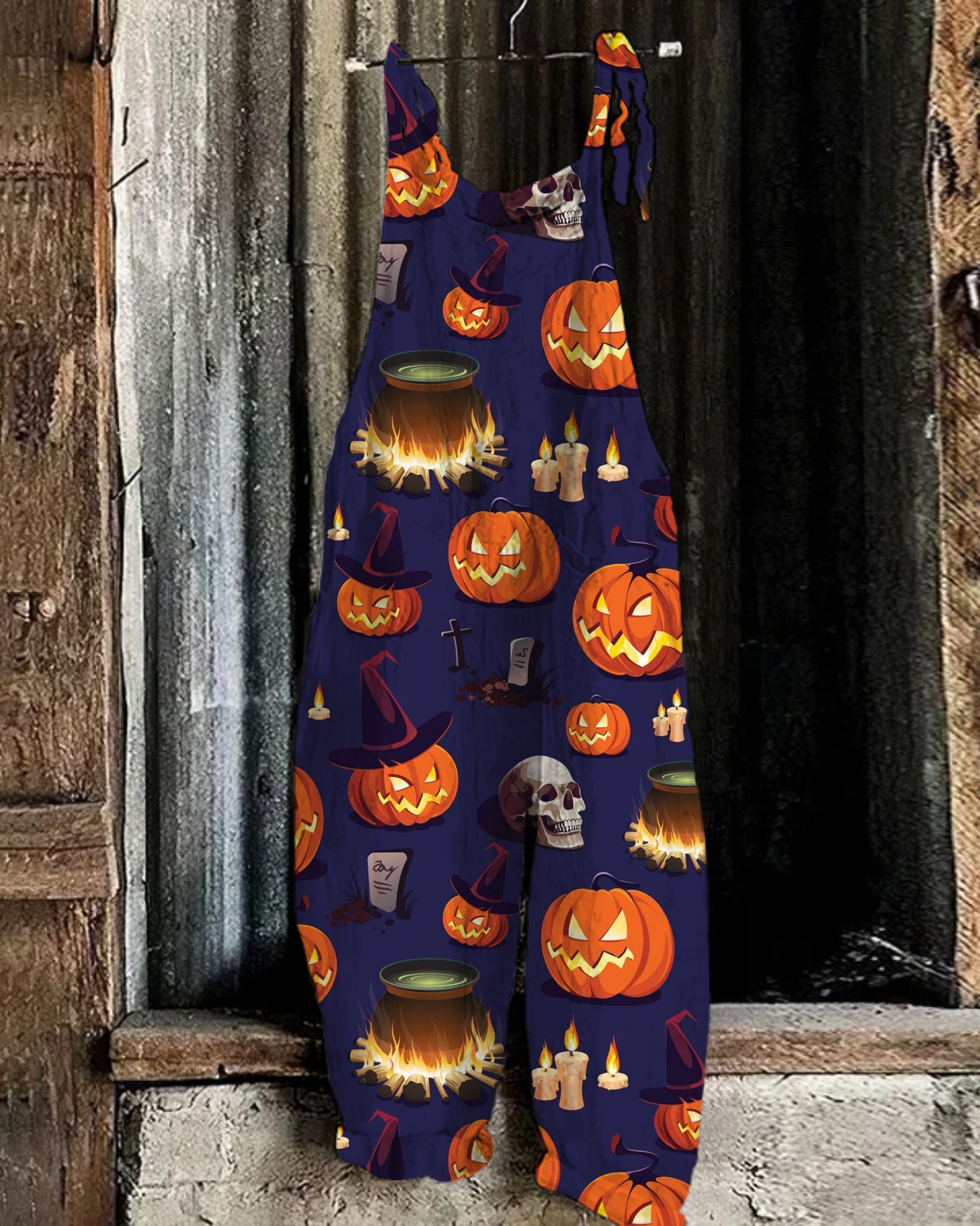 Hallowmas Print Loose Casual Jumpsuit