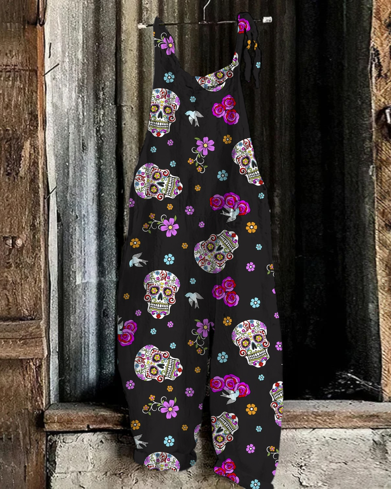 Hallowmas Print Loose Casual Jumpsuit