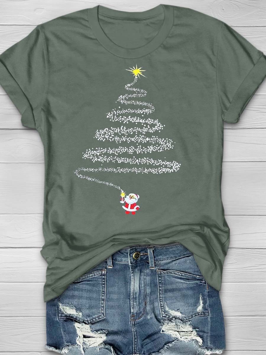 Women'S Christmas Tree Neck-Neck T-Shirt