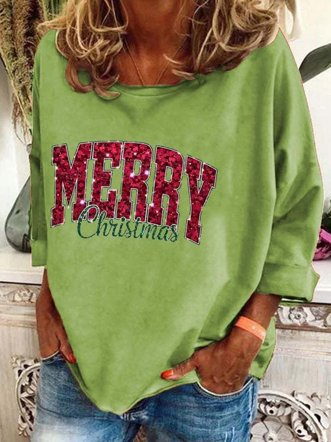 Women's Merry Christmas Print T-Shirt