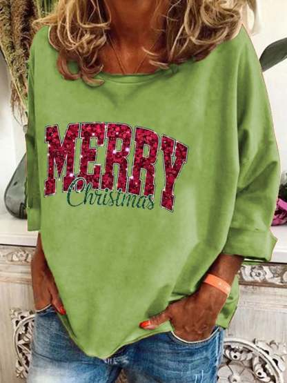 Women's Merry Christmas Print T-Shirt