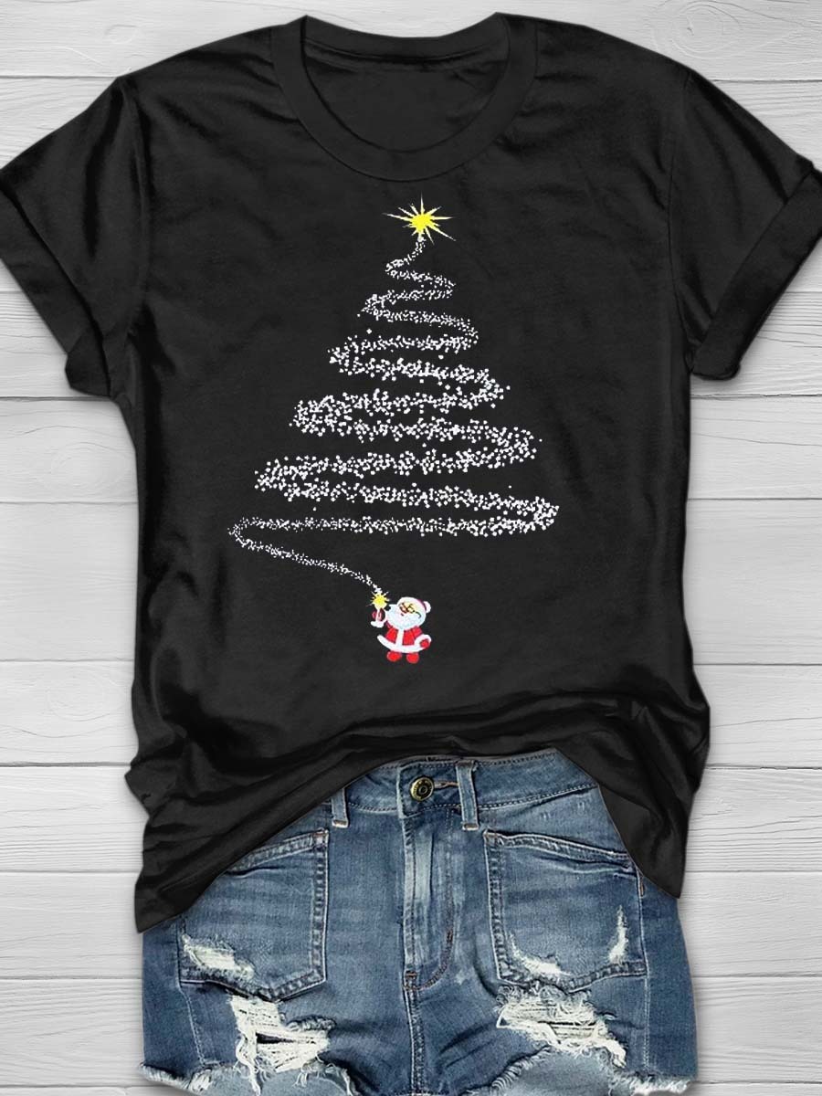 Women'S Christmas Tree Neck-Neck T-Shirt