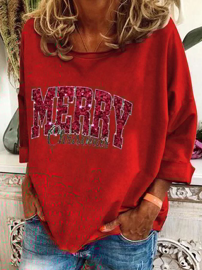 Women's Merry Christmas Print T-Shirt