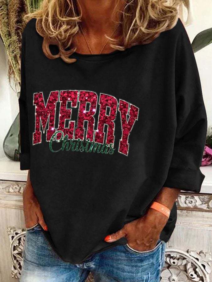 Women's Merry Christmas Print T-Shirt