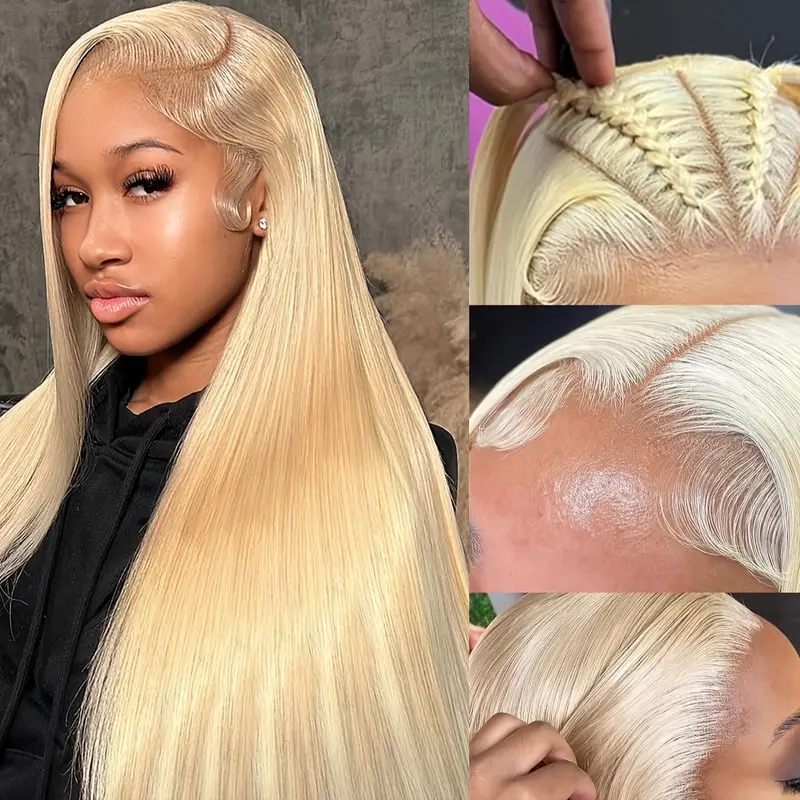 613 Blonde Straight Full Lace Wig | Platinum Blonde Color | No Tangles | Ready to Go