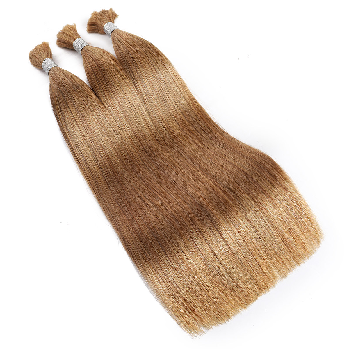 V Light Hair Extension 27# Blonde Straight Human Hair Bulk Hair For Braiding 100G/PC