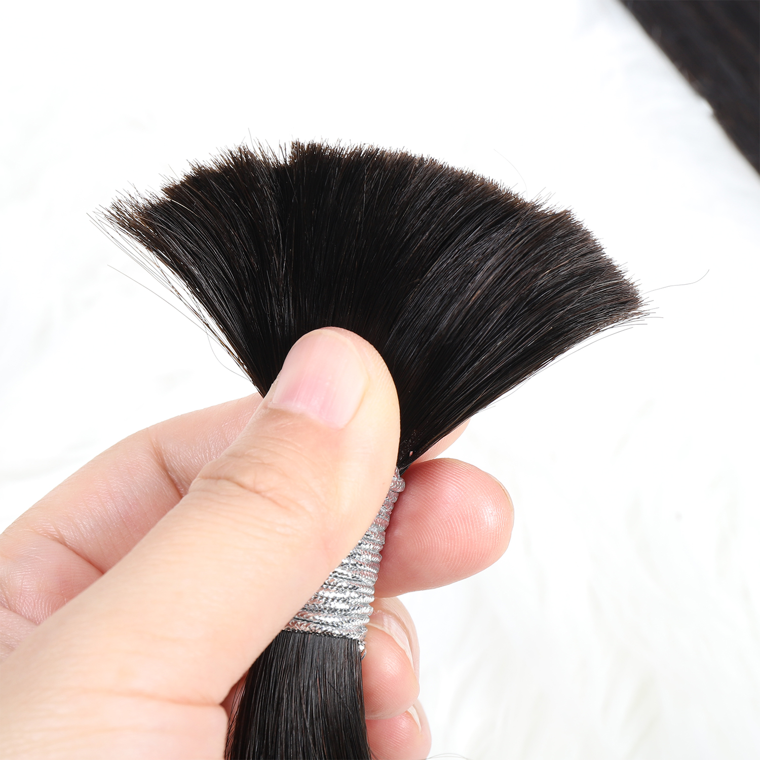 V Light Hair Extensions Natural Color Straight Premium Virgin Hair Bulk 100G/PC