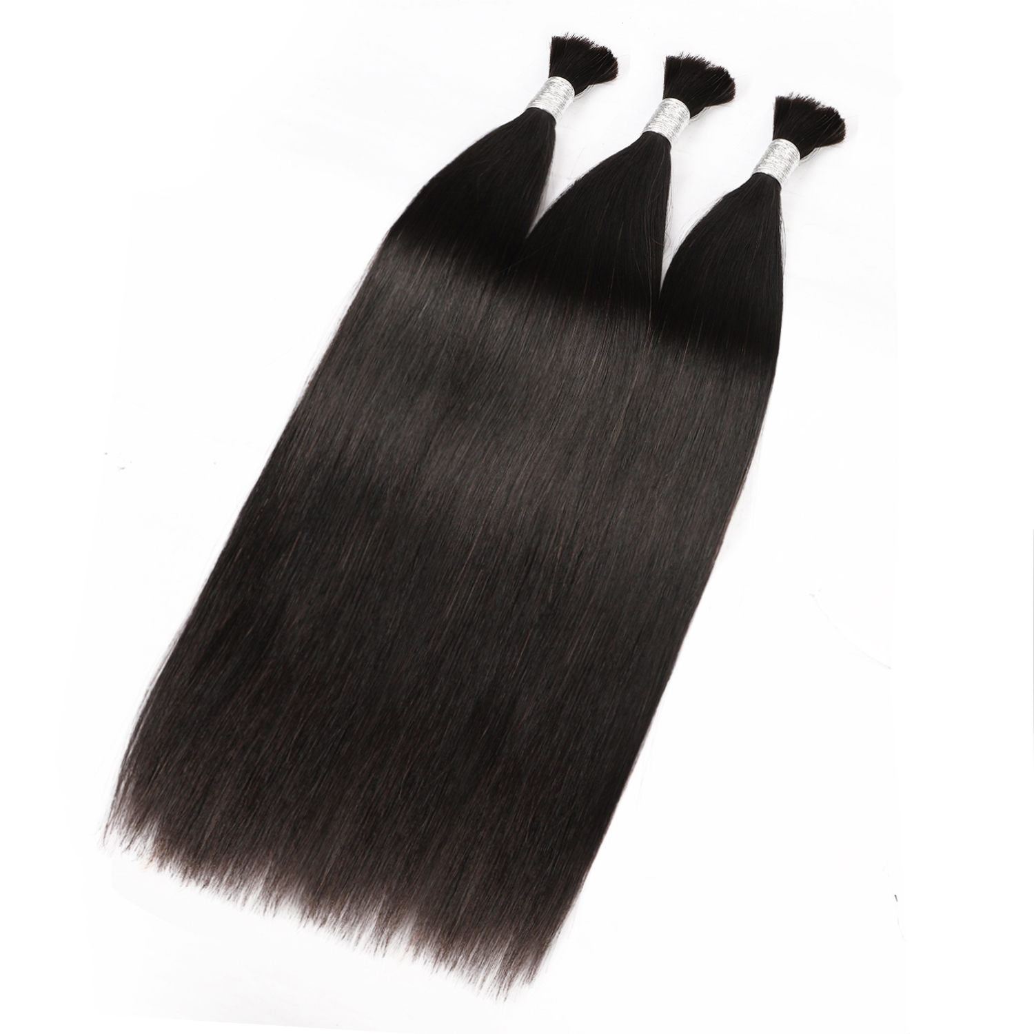 V Light Hair Extensions Natural Color Straight Premium Virgin Hair Bulk 100G/PC