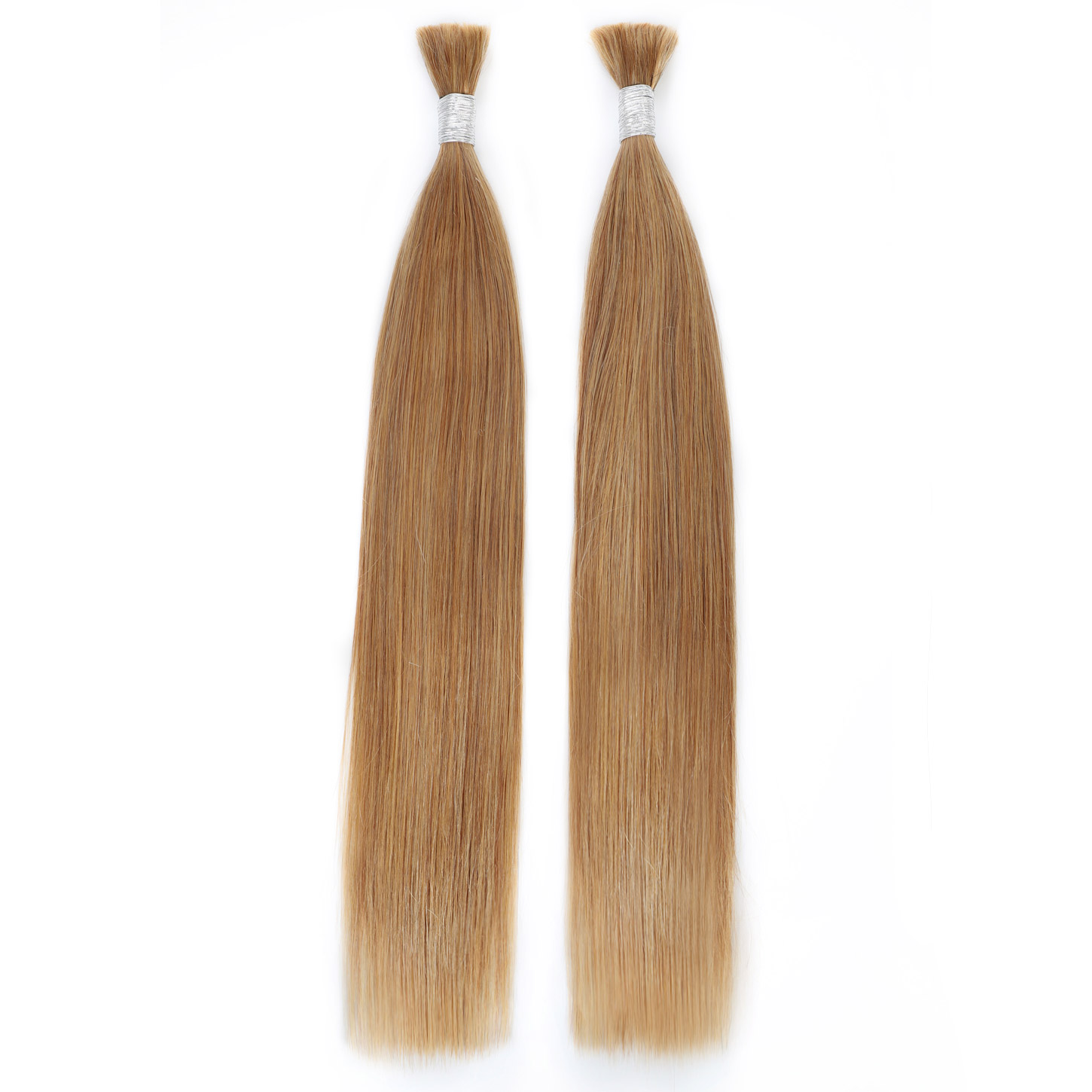 V Light Hair Extension 27# Blonde Straight Human Hair Bulk Hair For Braiding 100G/PC