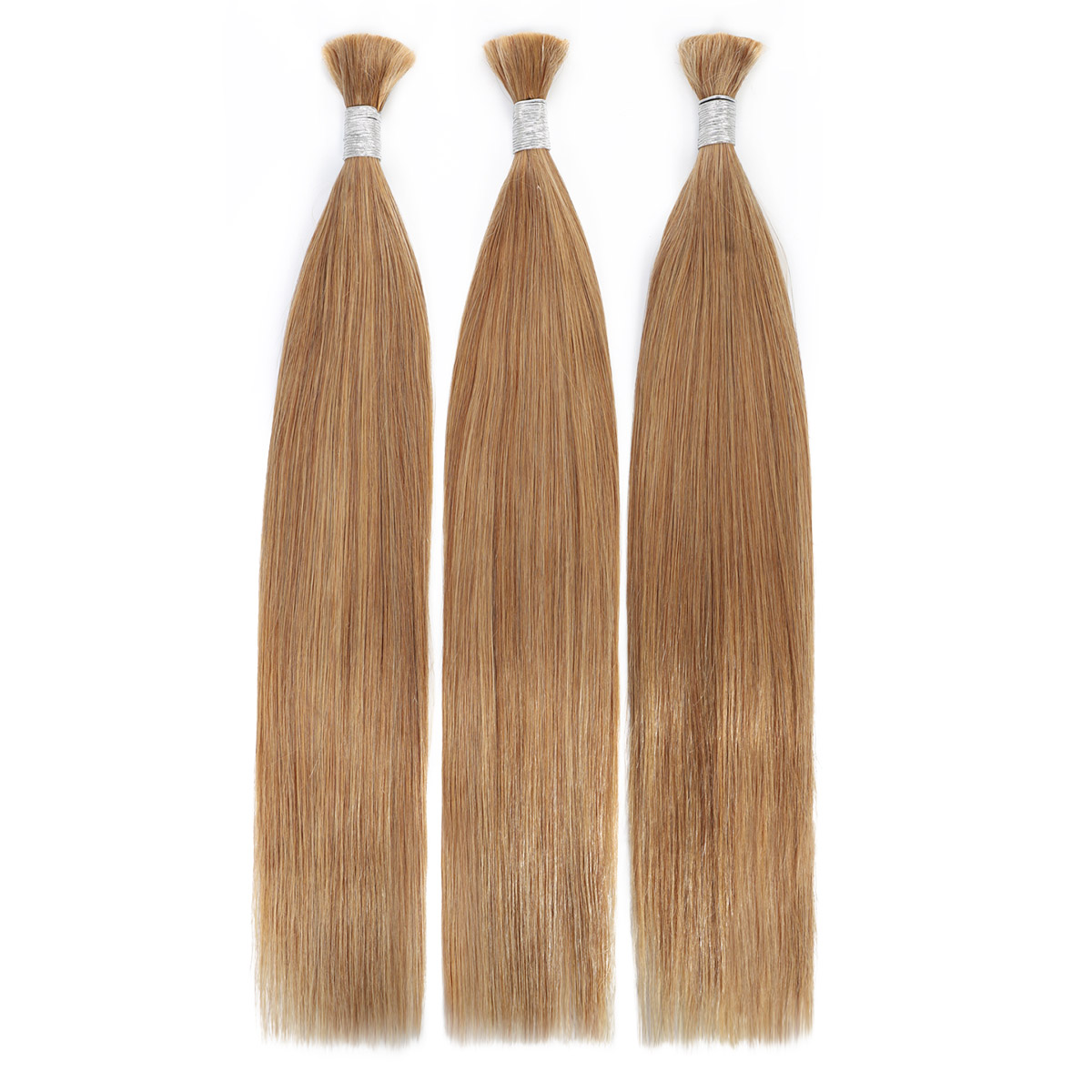 V Light Hair Extension 27# Blonde Straight Human Hair Bulk Hair For Braiding 100G/PC