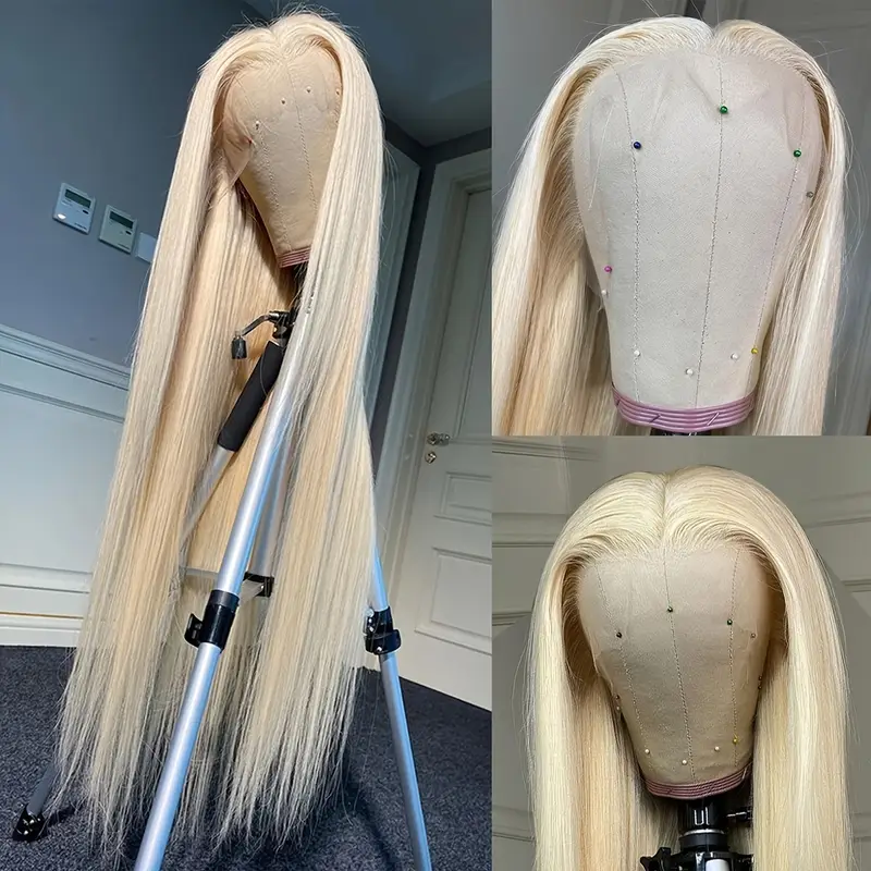 613 Blonde Straight Full Lace Wig | Platinum Blonde Color | No Tangles | Ready to Go