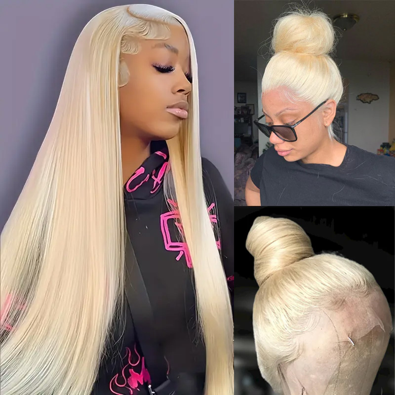 613 Blonde Straight Full Lace Wig | Platinum Blonde Color | No Tangles | Ready to Go