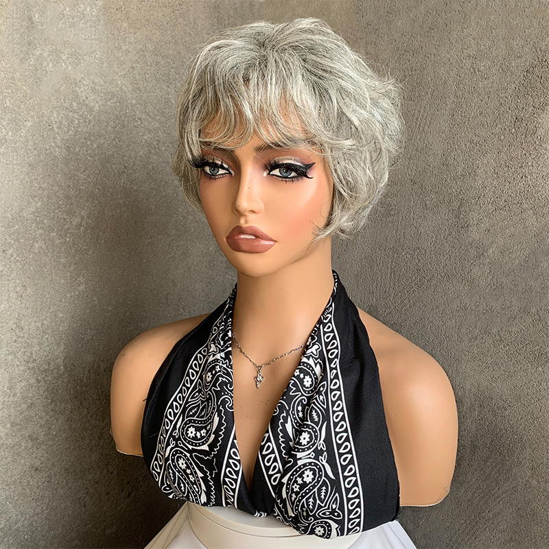 Throw On & Go Short Cut with Bangs Wig Ultra Comfort Glueless Wig Hair Loss Friendly