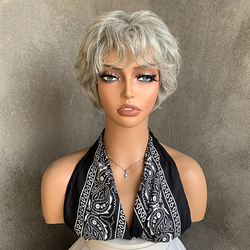 Throw On & Go Short Cut with Bangs Wig Ultra Comfort Glueless Wig Hair Loss Friendly