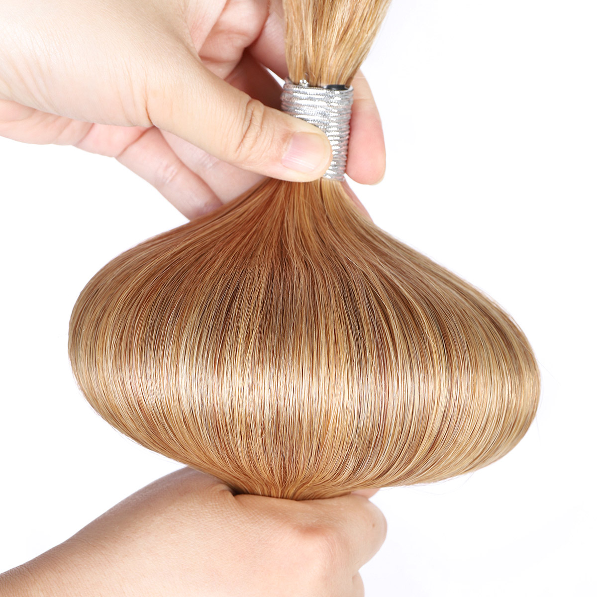 V Light Hair Extension 27# Blonde Straight Human Hair Bulk Hair For Braiding 100G/PC