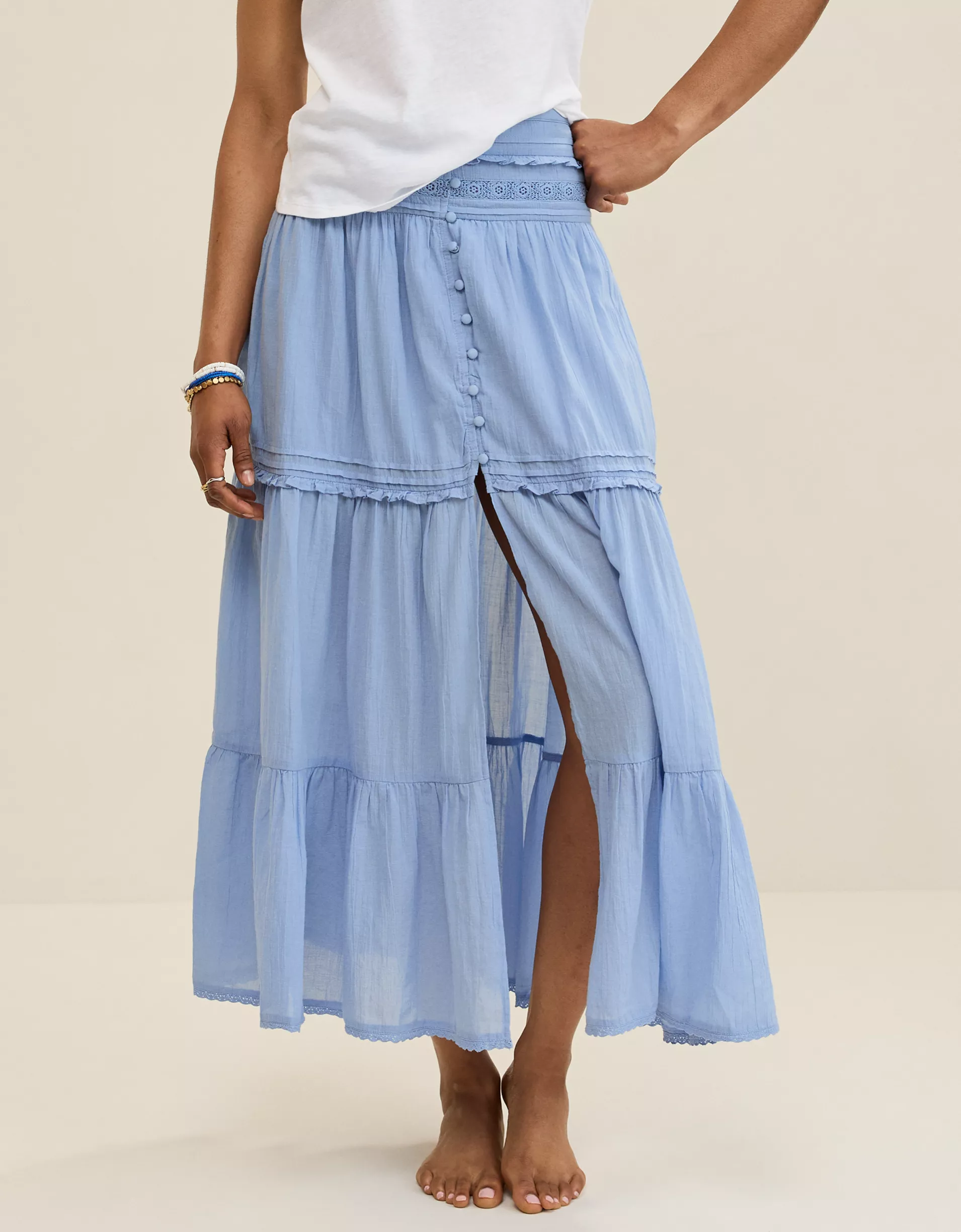 Boho Button Maxi Skirt(Buy 2 Free Shipping)