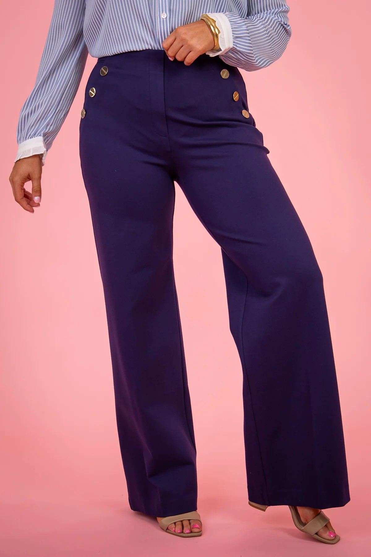 Tummy Control Button Wide Leg Pant(BUY 2 FREE SHIPPING)