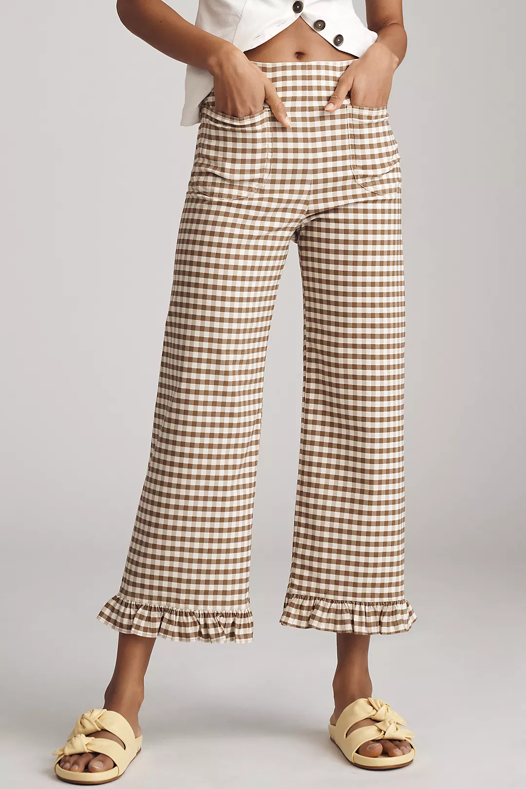 The Colette Ruffled Cropped Wide-Leg Pants