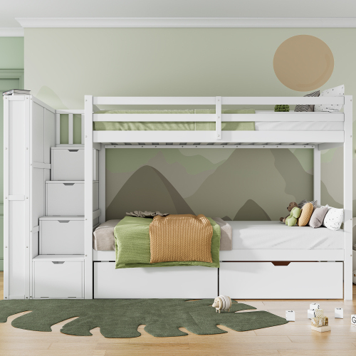 Multifunktionales Etagenbett mit Stauraum-OKWISH