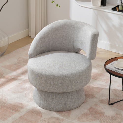 Hoher grauer Drehstuhl. 360 Grad drehbarer Freizeitstuhl-OKWISH