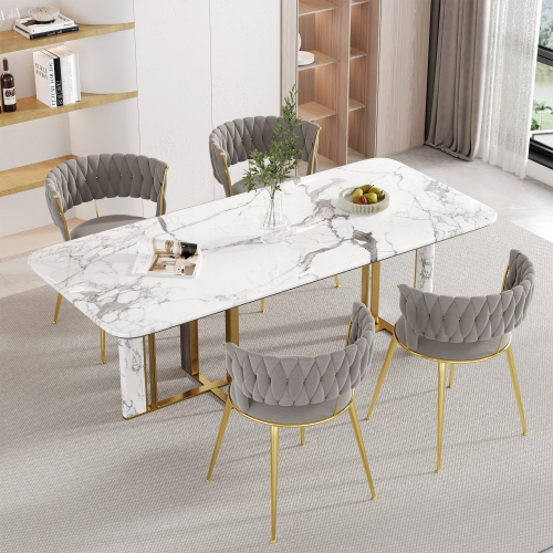 Esszimmerstuhl aus weichem Samt, 2er-Set-OKWISH