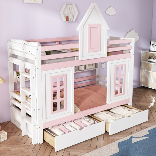 Kinderbett mit Dach und Fenster-OKWISH
