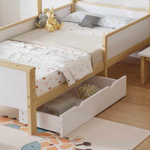 Bettrahmen aus Massivholz mit Schutzplatten-OKWISH