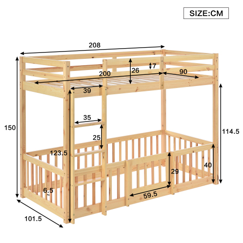 Etagenbett mit rechtwinkliger Treppe-OKWISH