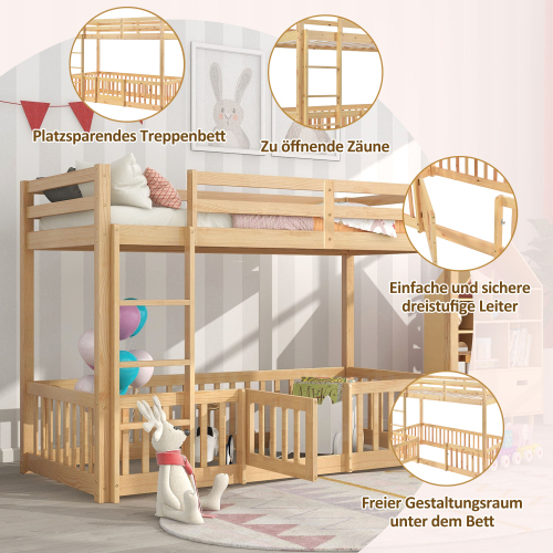 Etagenbett mit rechtwinkliger Treppe-OKWISH