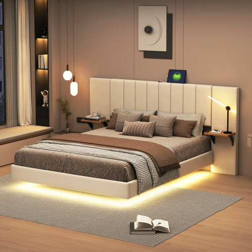 Gepolstertes Bett mit verstecktem Fußteil-OKWISH