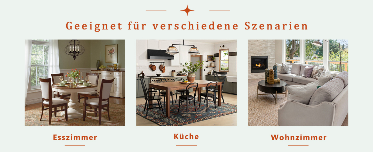 OKWISH Dining Chair with PU Seat and Metal Legs