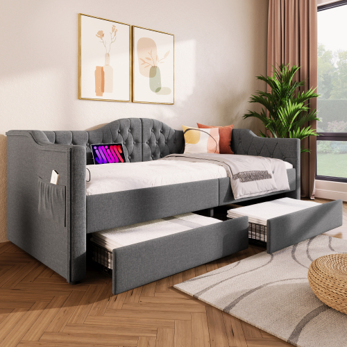 Gepolstertes Schlafsofa mit Stauraum-OKWISH
