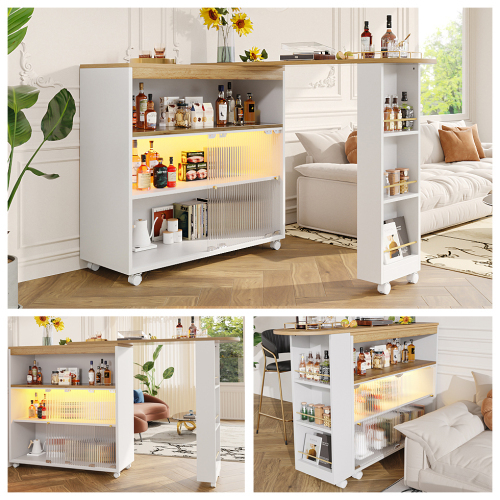 Ausziehbare mobile Bar mit Stauraum-OKWISH