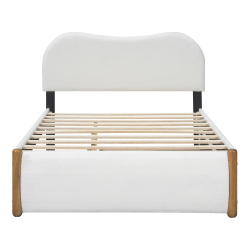 Flachbett, gepolstert, mit praktischem ausziehbares Rollbett, minimalistische Formgebung