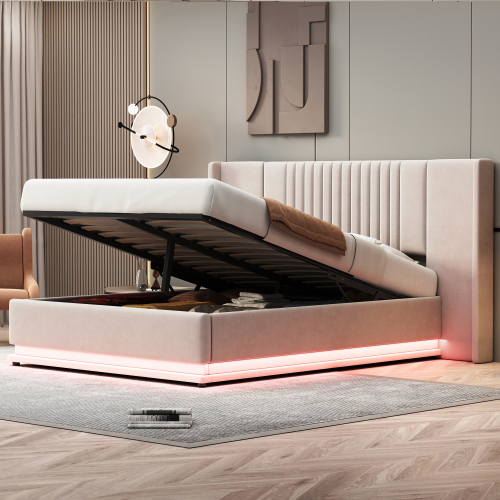 Hautfreundliches hydraulisches Bett aus Samtstoff-OKWISH