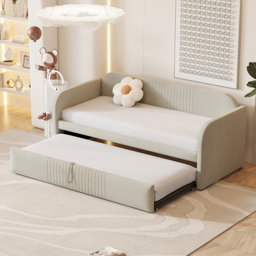 Bequemes, mit Leinen gepolstertes Bett-OKWISH