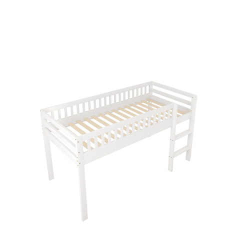 Kinderbett Massivholzbett mit Lattenrost, mit Sicherheitsleiter