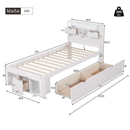 Multifunktionales großes Bett mit Stauraum-OKWISH