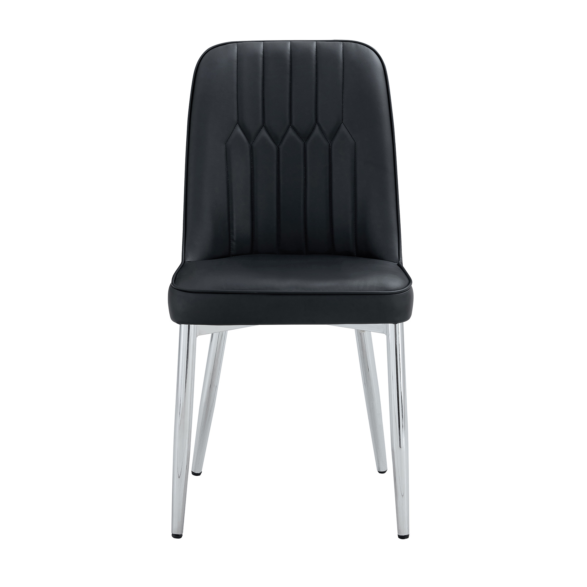 OKWISH Black Dining Chair with PU Leather and Metal Legs