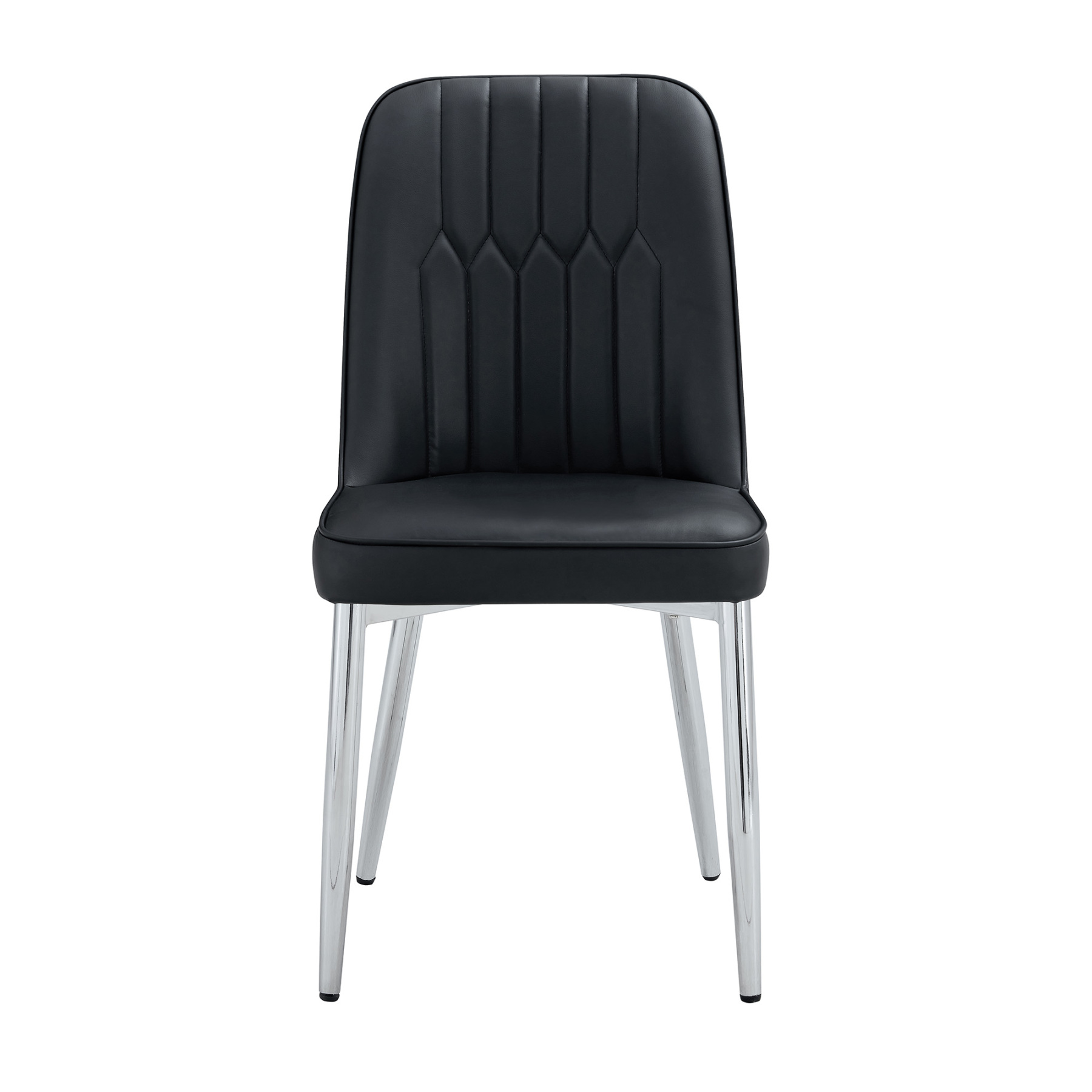OKWISH Black Dining Chair with PU Leather and Metal Legs