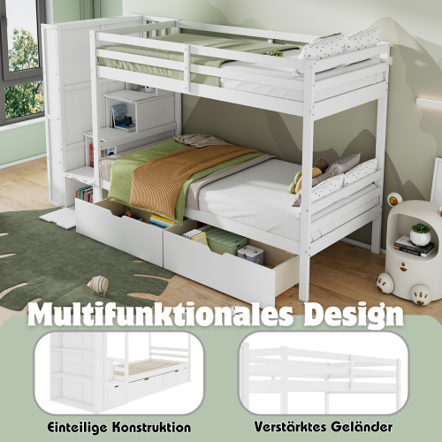 Multifunktionales Etagenbett mit Stauraum-OKWISH