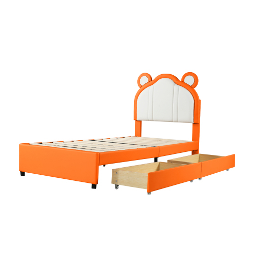 Gepolstertes Bett aus Kunstlederstoff-OKWISH